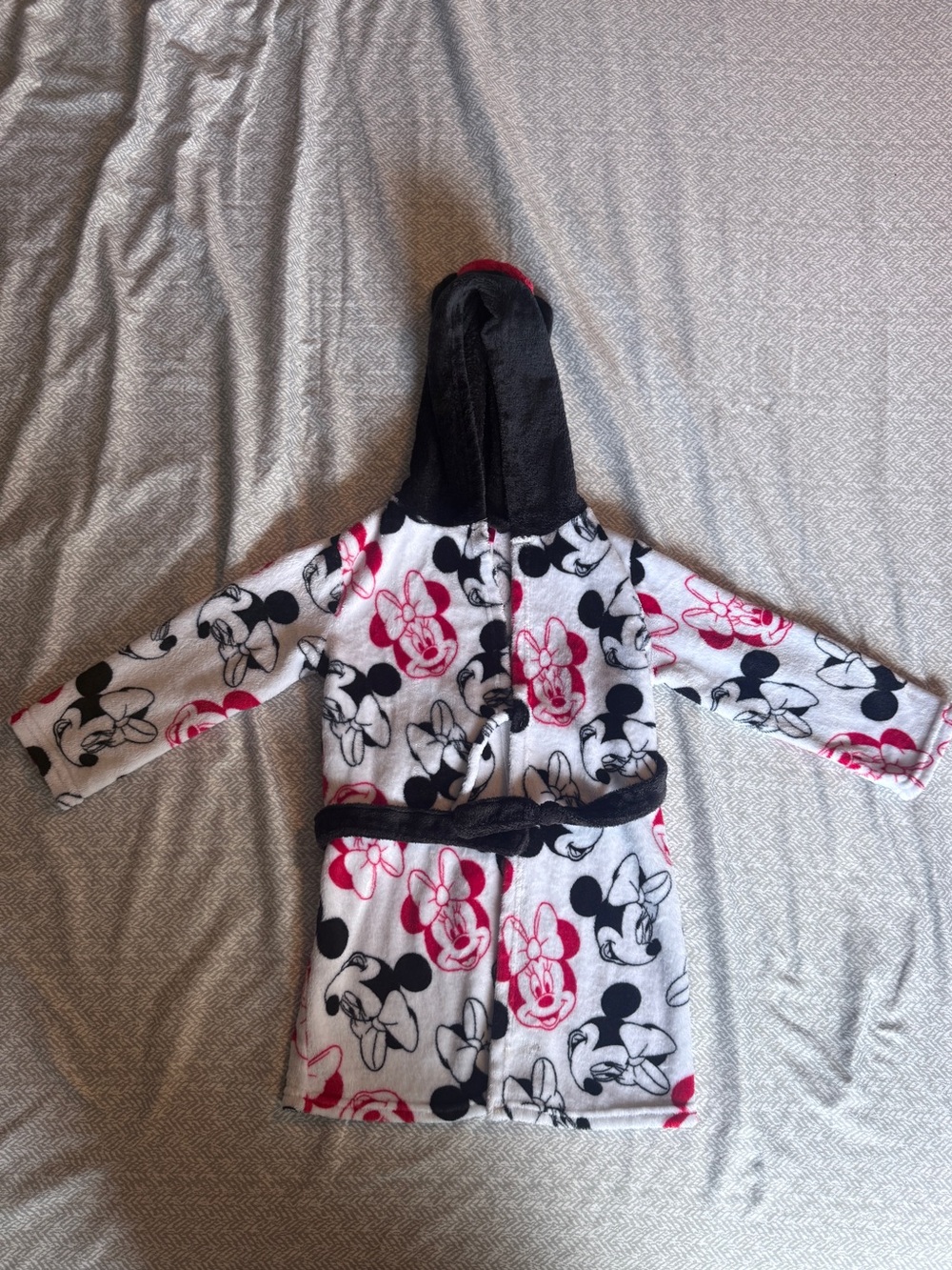 Disney Minnie & Mickey Mouse Girls Size 4T/5T Plush Fleece Bath Robe | Pink Bow